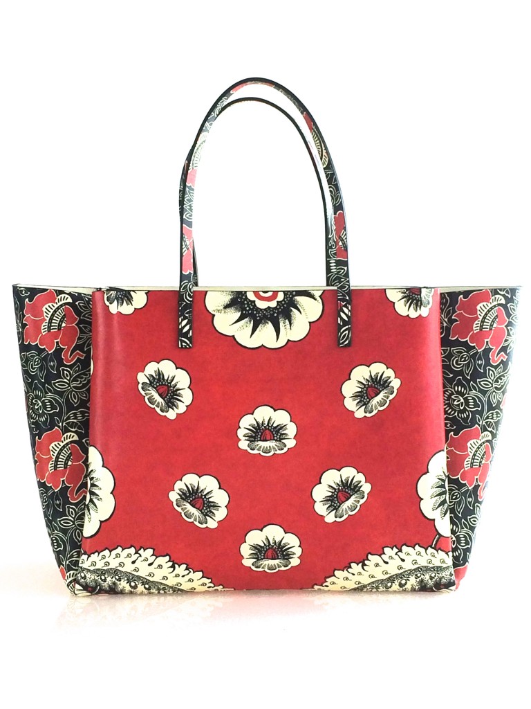 Valentino Red Floral Scarf Print Shopper